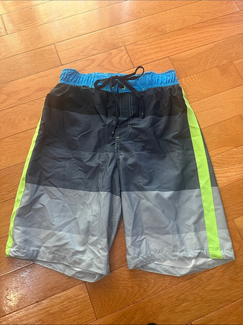 ZeroXposur Blue, Gray & Lime Men's Swim Board Shorts